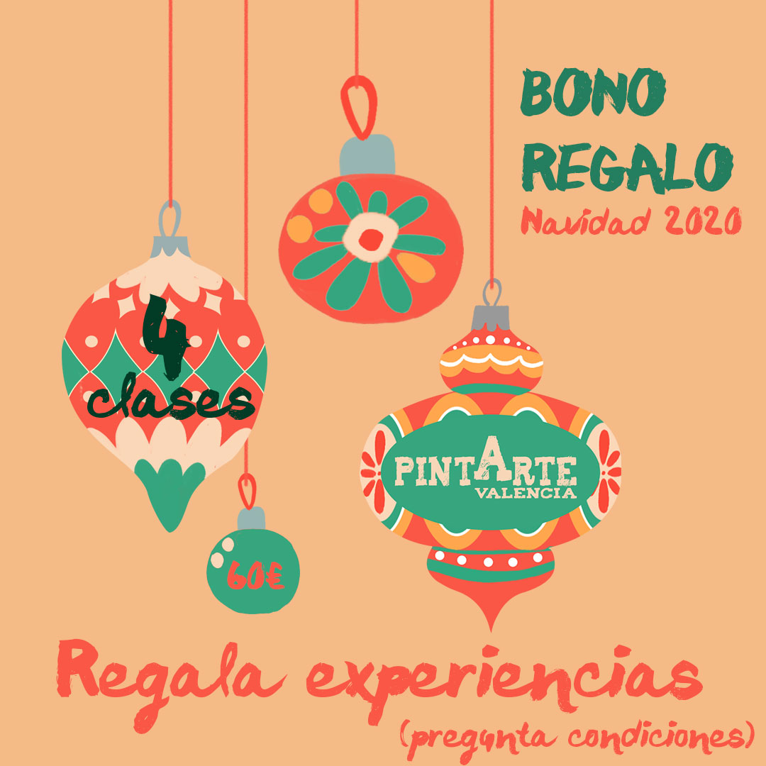 BONO REGALO NAVIDAD 2020 Pintarte Valencia. Academia de arte.